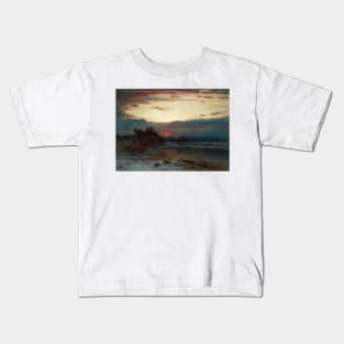 A Winter Sky by George Inness Kids T-Shirt